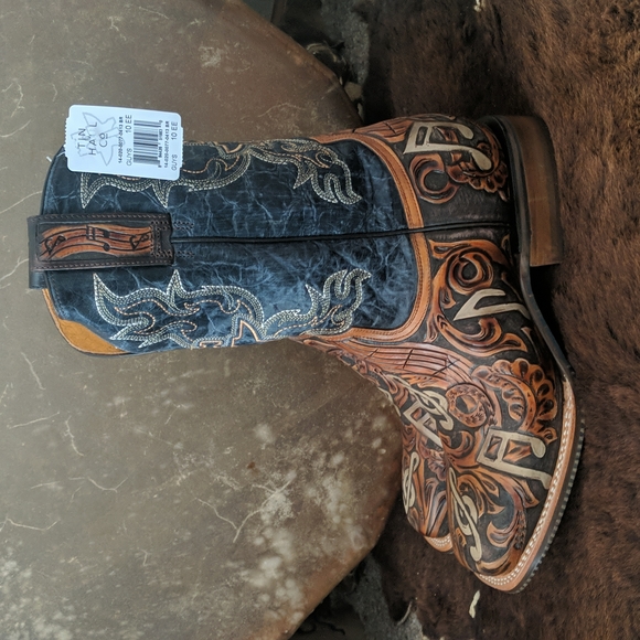 TIN HAUL "Country Sound" cowboy boots Neon Lights Sole NWT sz 10EE new in box - Picture 8 of 16
